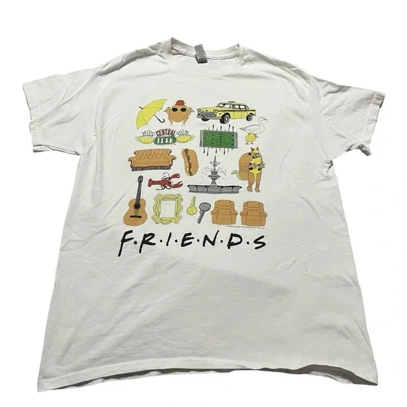FRIENDS Graphic Tee Icons TV Show Size Large NYC Central Perk Humor Novelty - Picture 1 of 5